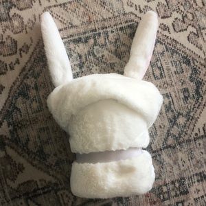 Pottery barn baby fur bunny baby bath wrap towel